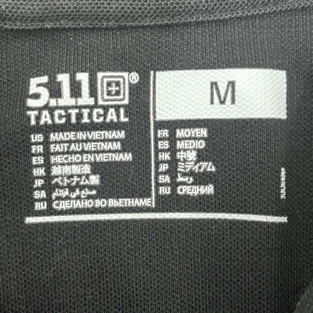 5.11 Tactical Mens Polo Shirt Size Medium Black Short Sleeve High Low Casual - Picture 4 of 7